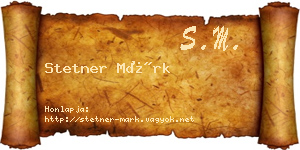 Stetner Márk névjegykártya