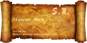 Stetner Márk névjegykártya