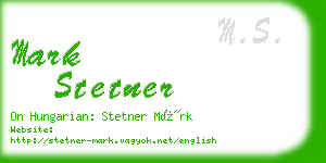mark stetner business card